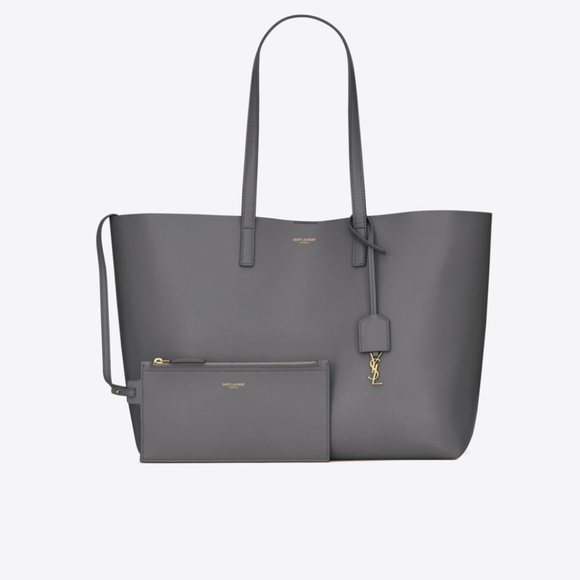 SHOPPING SAINT LAURENT LEATHER TOTE - Picture 1 of 14